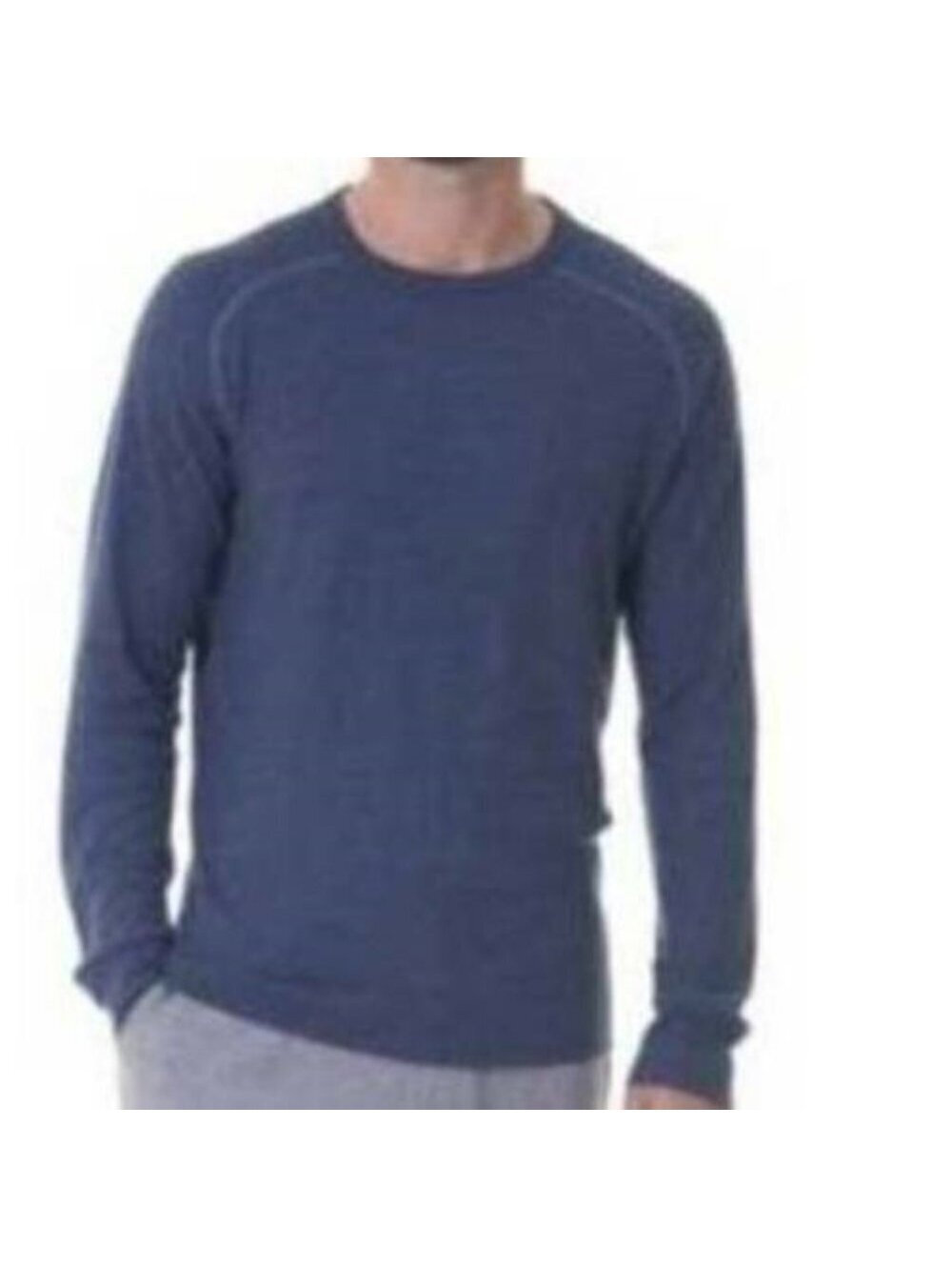 Izod Thermal Shirt S Mens Blue Crew Neck Long Sleeve Winter Layering